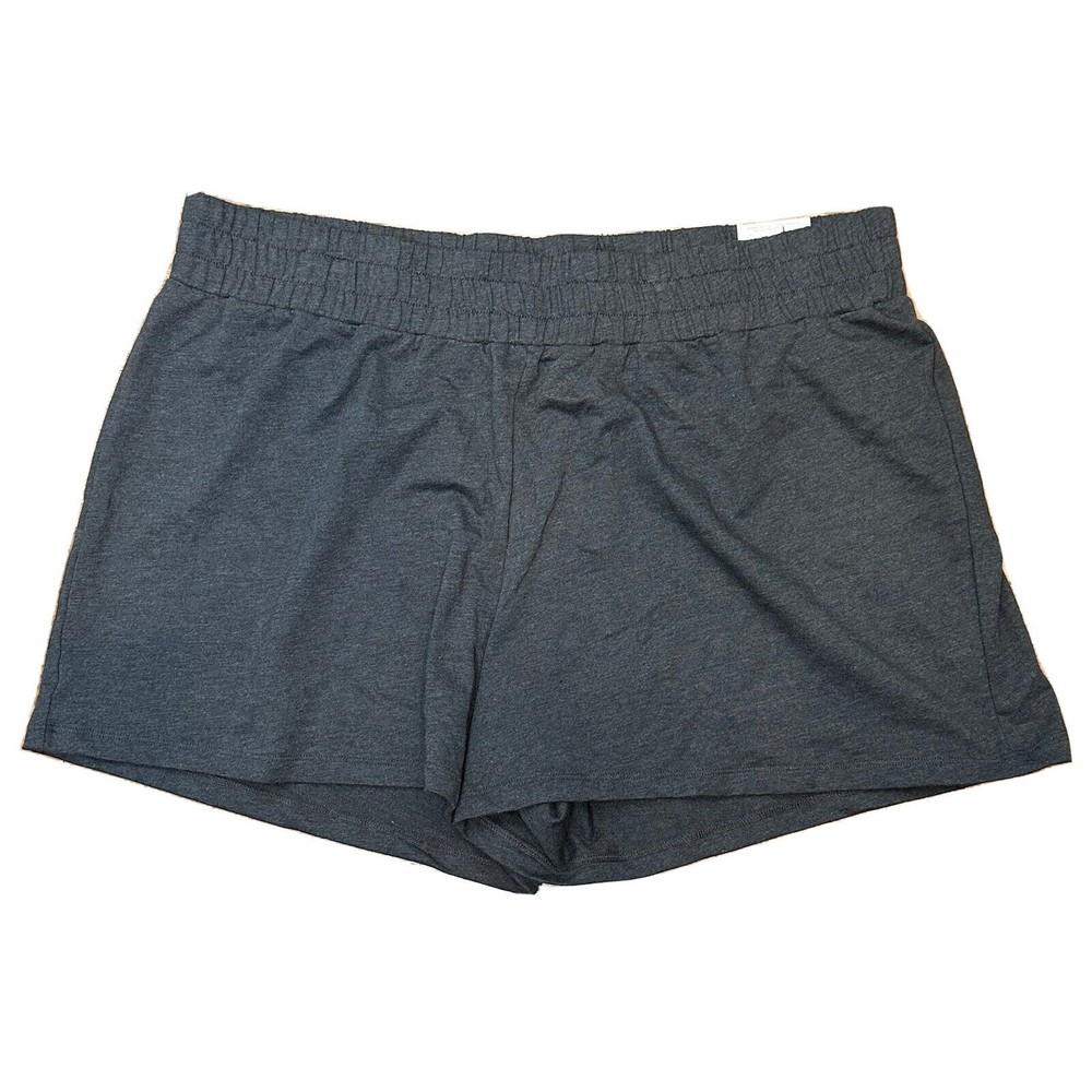 NEW Xersion Athletic Shorts 1X Heather Gray Loose Fit Pull On Elastic Waist 5"L - Picture 1 of 6